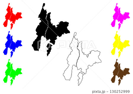 Nagaoka city (Japan, Nihon-koku or Nippon-koku, Chubu region) map vector illustration, scribble sketch Nagaoka-shi map 130252999