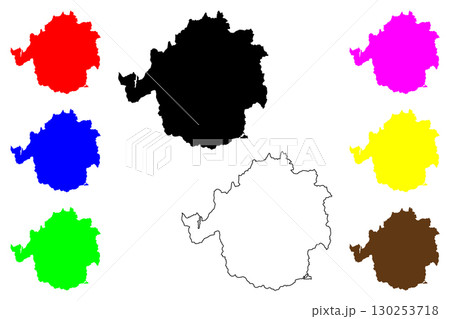Sanda city (Japan, Nihon-koku or Nippon-koku, Kansai region) map vector illustration, scribble sketch Sanda-shi map 130253718