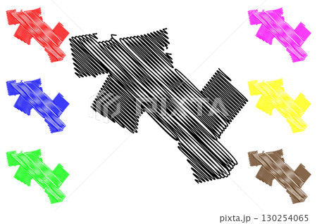 Wellington County (Canada, Ontario Province, North America) map vector illustration, scribble sketch Wellington map 130254065