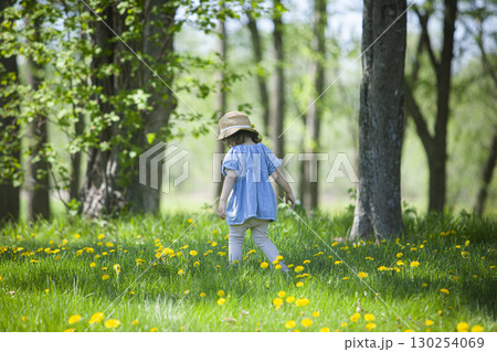 花畑を歩く女の子 130254069