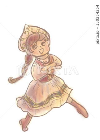 バレエ「くるみ割り人形」より ロシアの踊りを踊るバレリーナ バレエ「くるみ割り人形」より ロシアの踊りを踊るバレリーナ 130254254