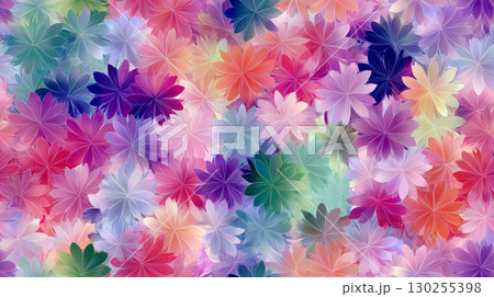 カラフルな花のシームレスパターン 130255398