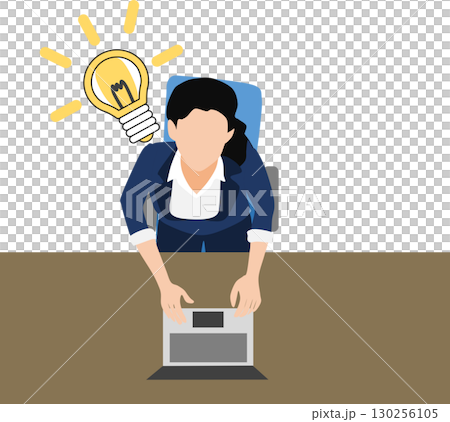 Illustration of a businesswoman with an idea 130256105