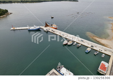 Aerial view of Vabriga Santa Marina harbor in Istria, Croatia. 130256366