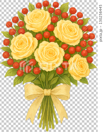 美麗又有氣氛的花卉插圖 130256445