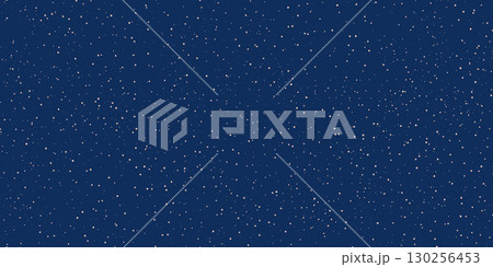Dark blue background with small white dots resembling stars in the night sky. Minimal seamless pattern. Space and astronomy concept. Vector illustration. 130256453