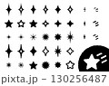 キラキラ輝く星のモノクロのイラスト素材セット 130256487