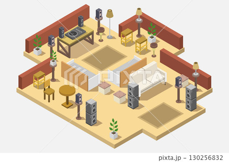 Isometric DJ room Isometric DJ room 130256832