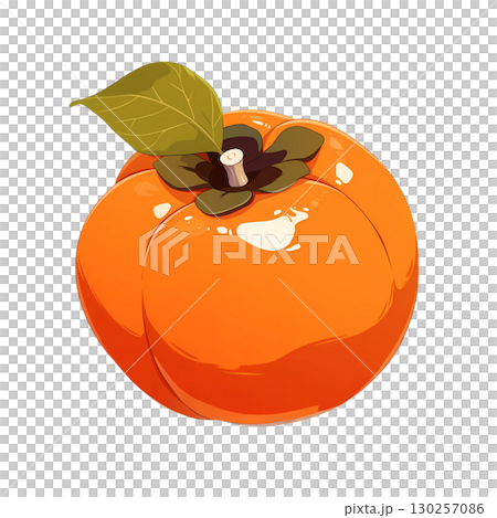 Autumn taste, persimmon watercolor illustration 130257086