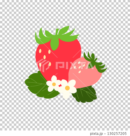 Strawberries and flowers 130257205
