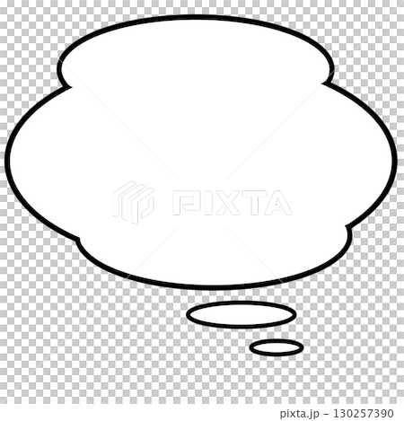 White-painted cloud-shaped speech bubble illustration material that can be used for thinking and talking to yourself White-painted cloud-shaped speech bubble illustration material that can be used for thinking and talking to yourself 130257390