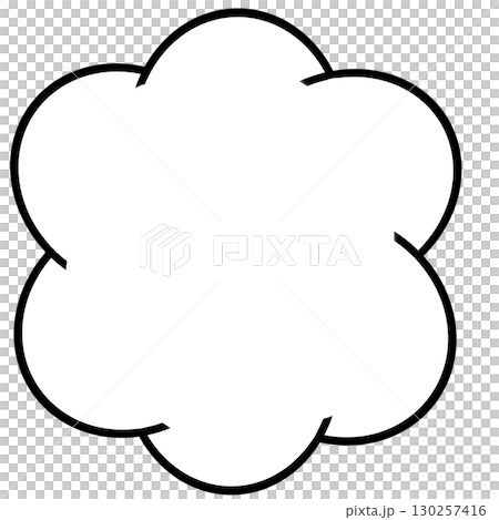 White-painted cloud-shaped speech bubble illustration material that can be used for thinking and talking to yourself 130257416