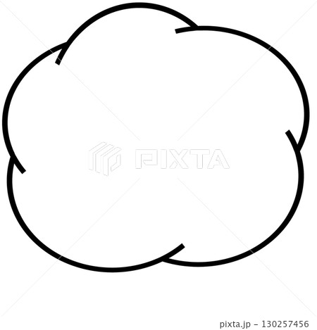 白塗りの雲型吹き出しイラスト思考や独り言に使える素材 白塗りの雲型吹き出しイラスト思考や独り言に使える素材 130257456