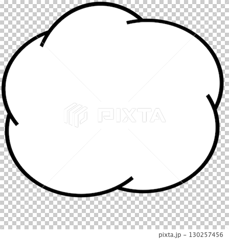 白塗りの雲型吹き出しイラスト思考や独り言に使える素材 白塗りの雲型吹き出しイラスト思考や独り言に使える素材 130257456
