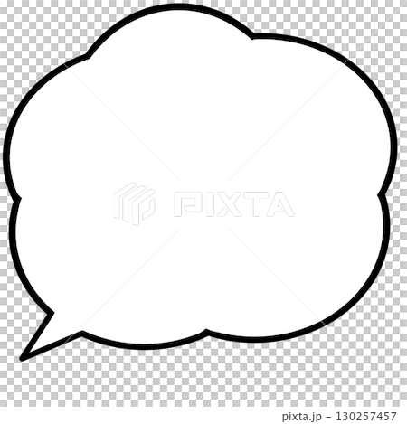 White-painted cloud-shaped speech bubble illustration material that can be used for thinking and talking to yourself White-painted cloud-shaped speech bubble illustration material that can be used for thinking and talking to yourself 130257457