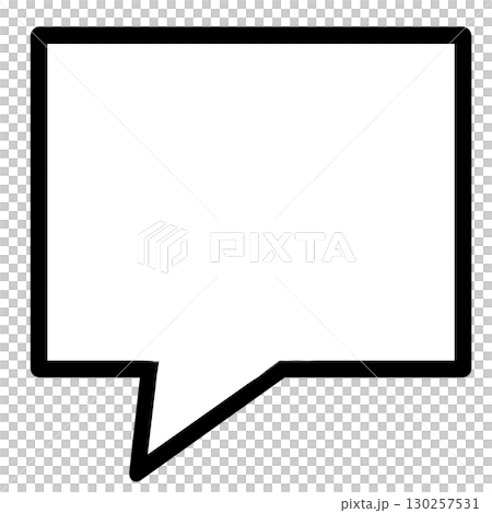 White-painted square speech bubble icon Material illustration that can be used for conversations and explanations White-painted square speech bubble icon Material illustration that can be used for conversations and explanations 130257531