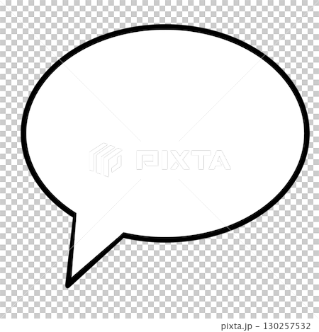 White-painted round speech bubble icon, soft and friendly talk material 130257532
