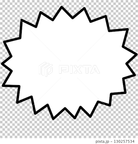 White-painted jagged speech bubble illustration expressing surprise or scream 130257534