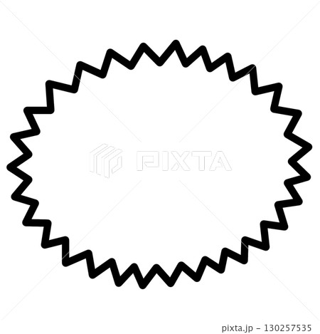 白塗りのギザギザ型吹き出しイラスト驚きや叫びを表現する素材 130257535