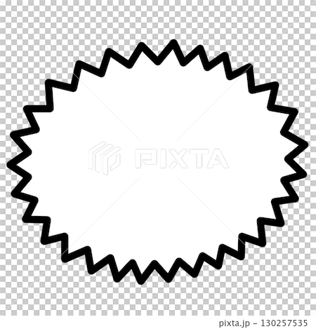 White-painted jagged speech bubble illustration expressing surprise or scream 130257535