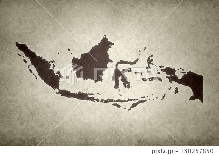 Map of Indonesia on an paper 130257850
