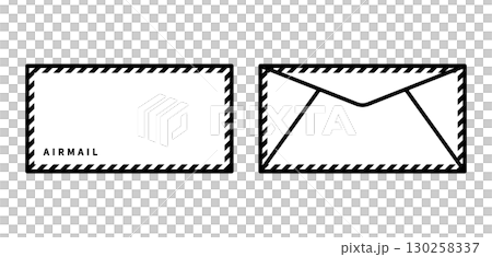 Airmail icon: both the addressed and sealed sides 130258337