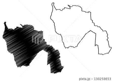 Itapage or Itapaje municipality (Ceara state, Municipalities of Brazil, Federative Republic of Brazil) map vector illustration, scribble sketch Itapage or Itapaje map 130258653