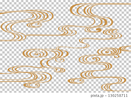 傳統日式圖案背景素材。日式圖案素材。流水紋，流水，水。 130258711