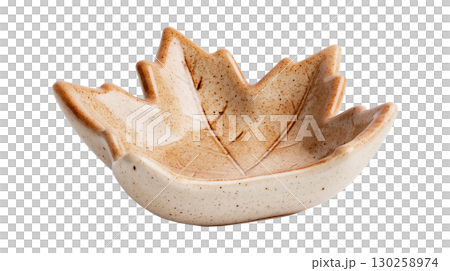 Unique autumn themed ceramic bowl with natural rustic style 130258974