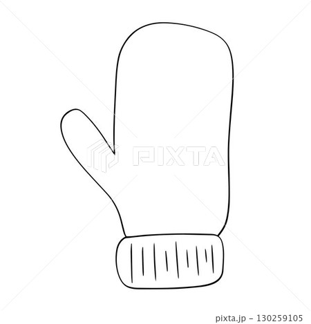 mitten line graphic illustration. symbol vector hand drawn illustration of clothes for hands for winter mitten line graphic illustration. symbol vector hand drawn illustration of clothes for hands for winter 130259105