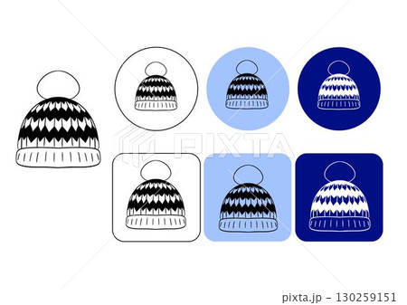 cool winter hat logo vector illustration template design. Graphic line 130259151