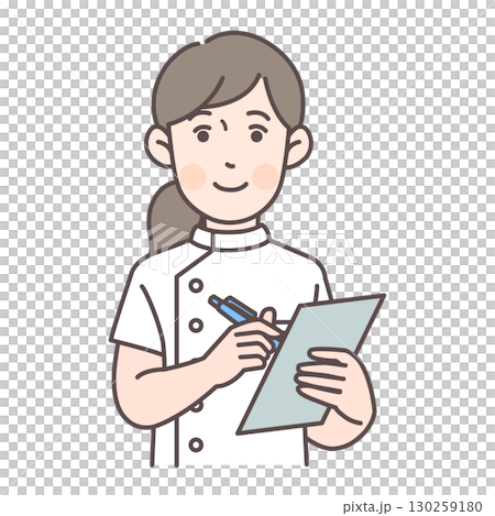カルテを書く女性看護師 130259180