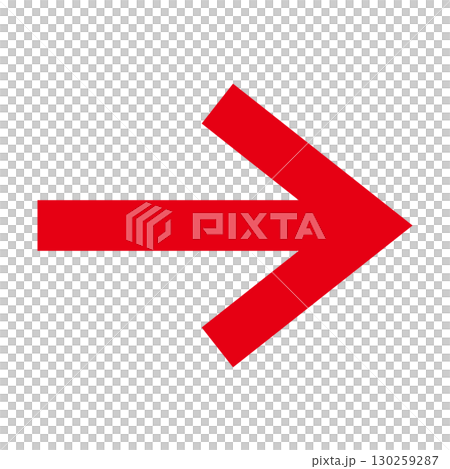 白色背景上的簡單紅色箭頭 130259287