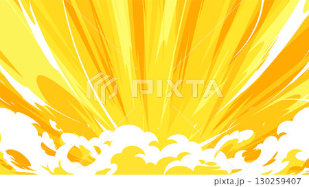 衝撃の煙のエフェクトの背景イラスト_16:9 130259407