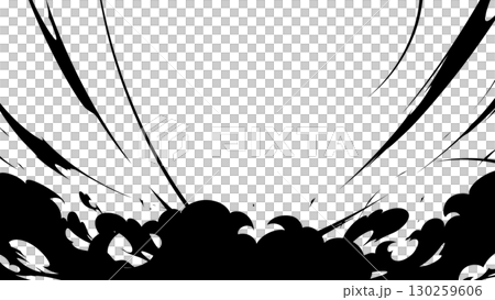 衝撃の煙のエフェクトのシルエットの背景イラスト_16:9 衝撃の煙のエフェクトのシルエットの背景イラスト_16:9 130259606