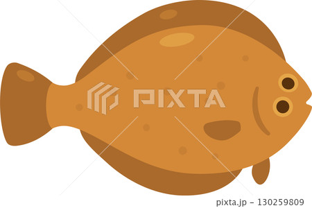 Halibut fish color icon 130259809