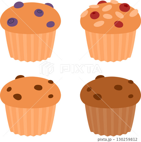 Muffins illustration set Muffins illustration set 130259812
