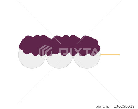 横から見たあんこが乗った白団子のアイコンのイラスト 130259918
