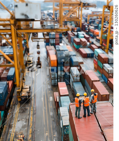 partners analyzing freight volume data 130260626
