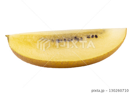 Kiwi fruit cut isolated on a white background 130260710