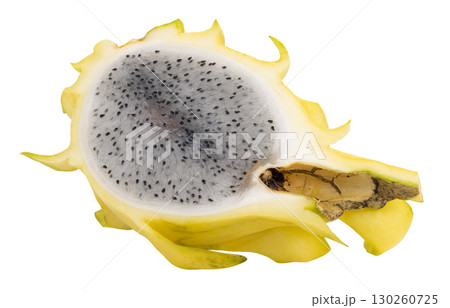 Fresh Yellow dragon fruit isolated on a white background 130260725