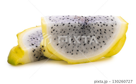 Fresh Yellow dragon fruit isolated on a white background 130260727