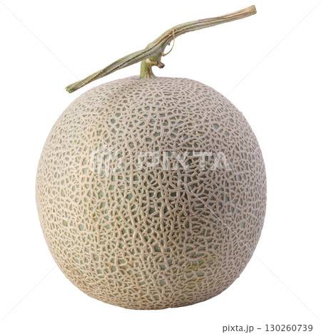 Melon and Slice of melon isolated on a white background. 130260739