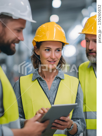 female team leader discussing supply solutions with engineers high detail 8k female team leader discussing supply solutions with engineers high detail 8k 130260832