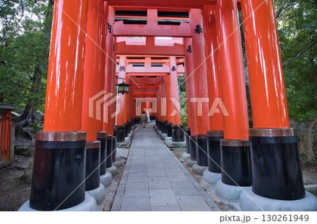お稲荷さん　伏見稲荷大社境内の千本鳥居1 130261949