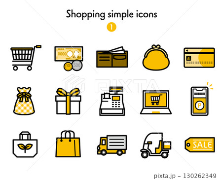 シンプルアイコン集 買い物 130262349