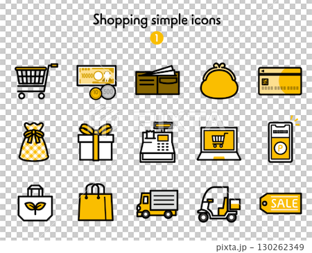 シンプルアイコン集 買い物 130262349