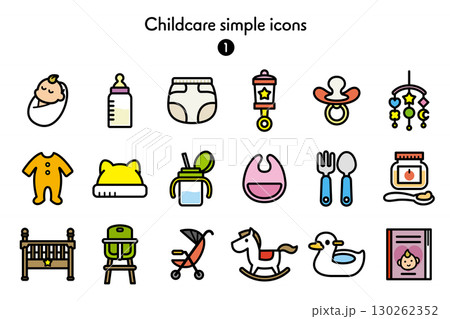 シンプルアイコン集 育児 130262352