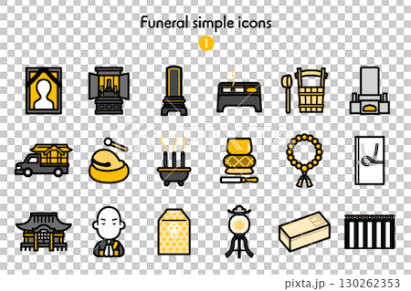 Simple Icon Collection Funeral 130262353
