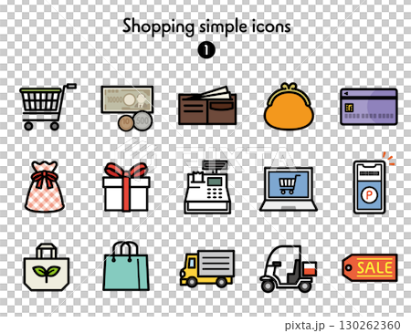 Simple Icon Collection Shopping 130262360